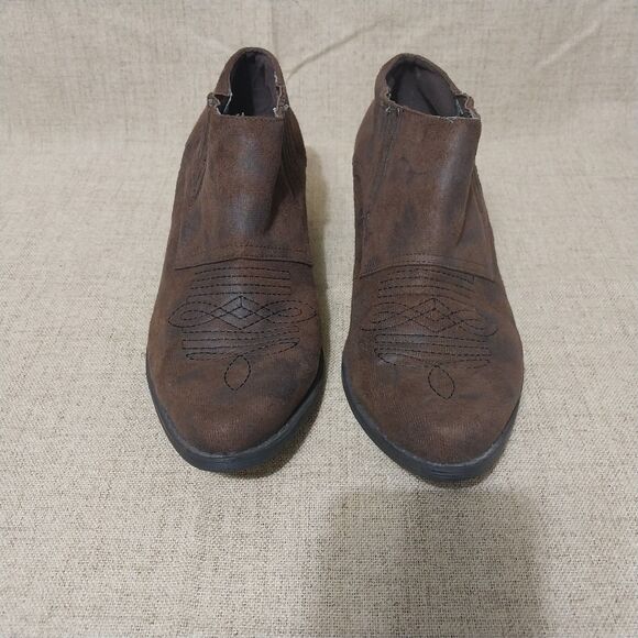 Coconut by Matisse booties Womens 7.5 brown Axle western slide on stretch Retro - Picture 3 of 9